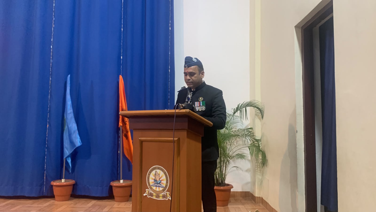 Addressing an academy event
